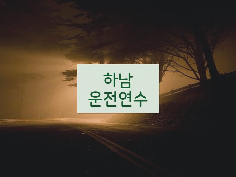 하남운전연수 후기