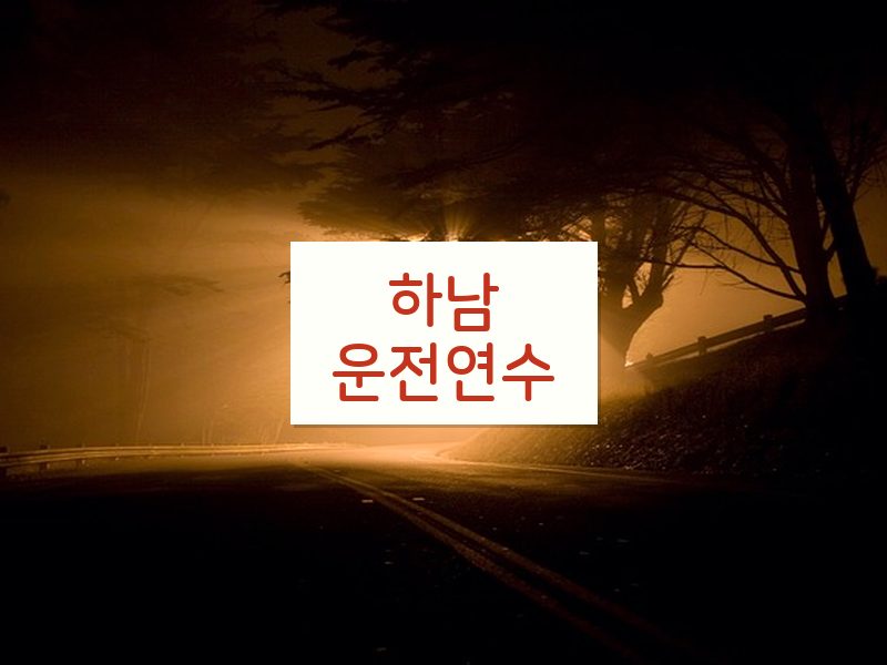 하남운전연수 후기