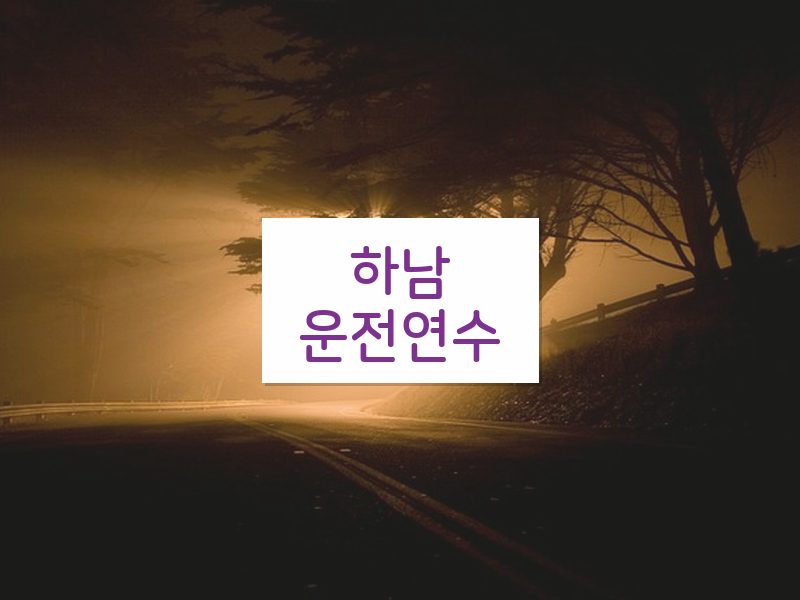 하남운전연수 후기