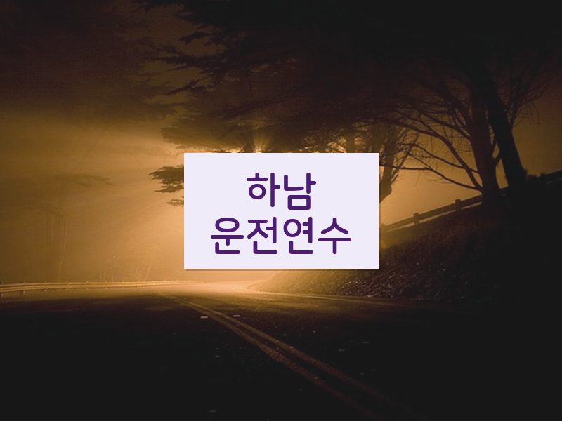 하남운전연수 후기