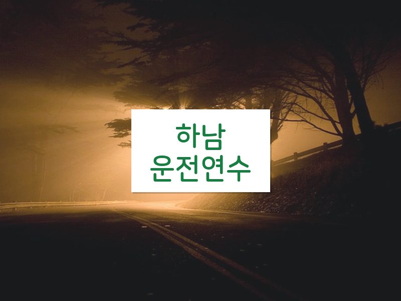 하남운전연수 후기